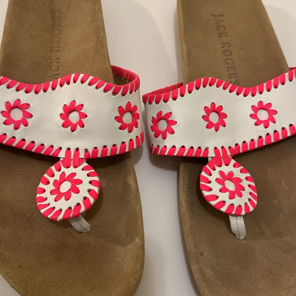Jack Rogers Women Pink And White Sandals View 2